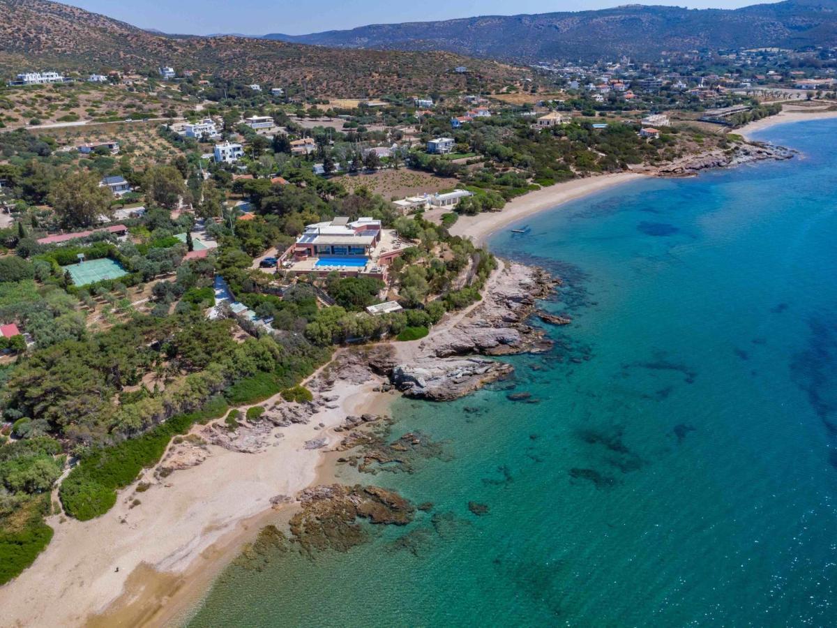 Black Diamond Beachfront Pool Villa Pasithea In Sounio, Athens 수니언 외부 사진