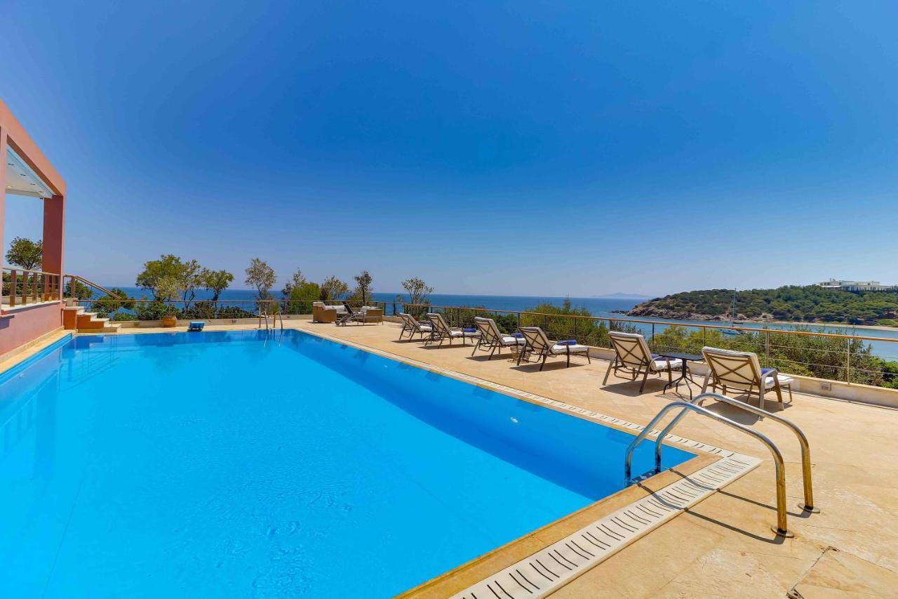 Black Diamond Beachfront Pool Villa Pasithea In Sounio, Athens 수니언 외부 사진