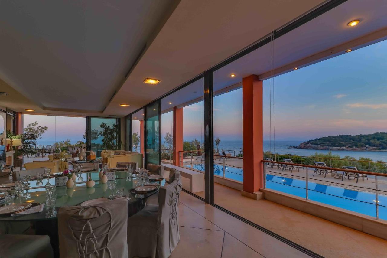 Black Diamond Beachfront Pool Villa Pasithea In Sounio, Athens 수니언 외부 사진