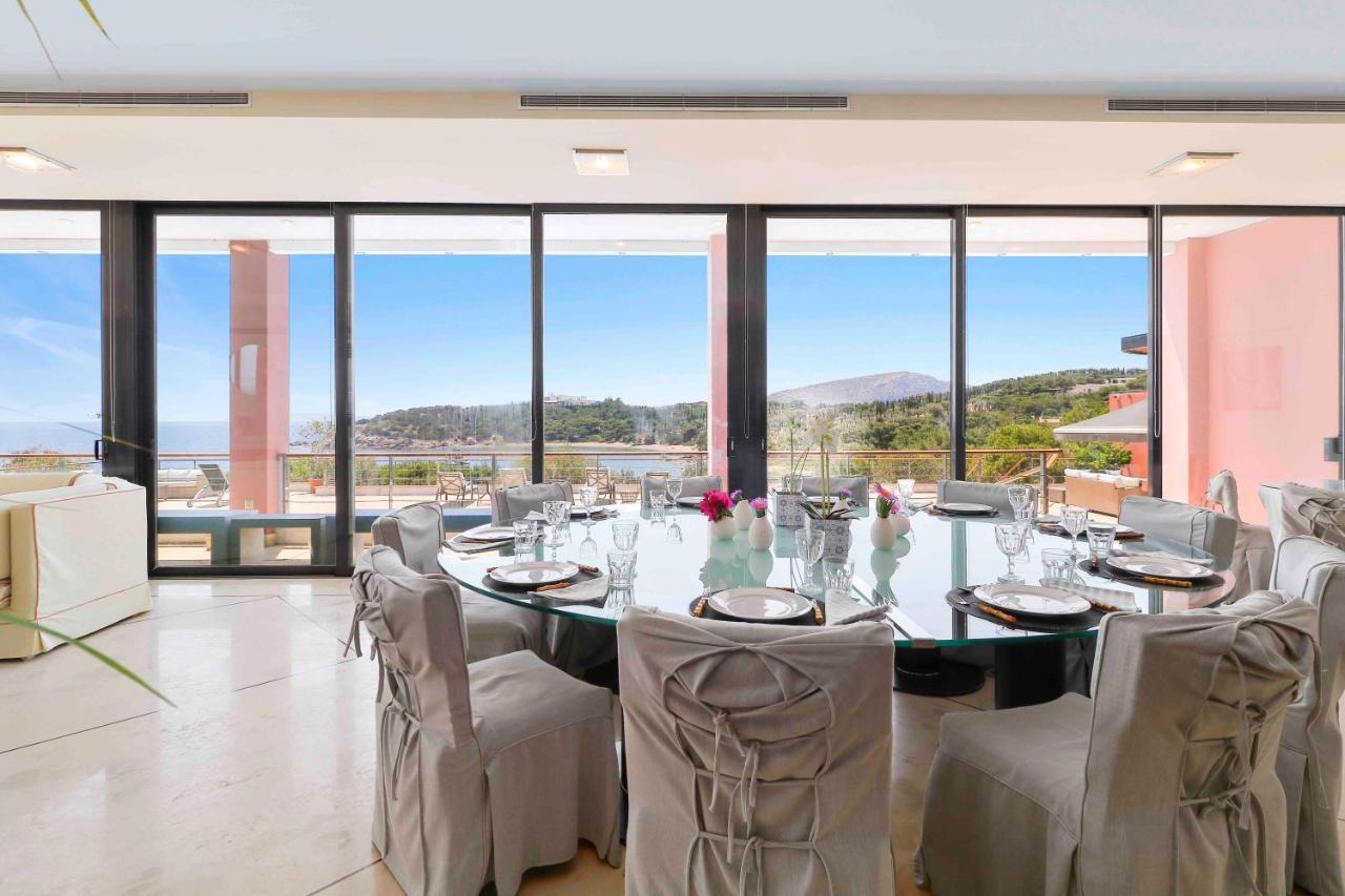 Black Diamond Beachfront Pool Villa Pasithea In Sounio, Athens 수니언 외부 사진