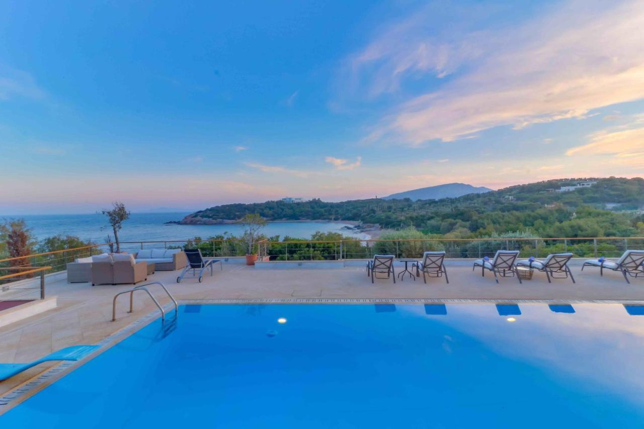 Black Diamond Beachfront Pool Villa Pasithea In Sounio, Athens 수니언 외부 사진