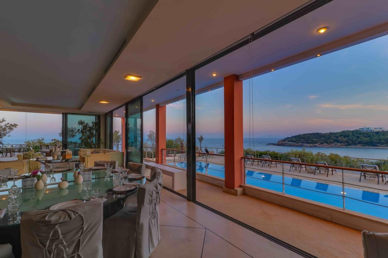 Black Diamond Beachfront Pool Villa Pasithea In Sounio, Athens 수니언 외부 사진