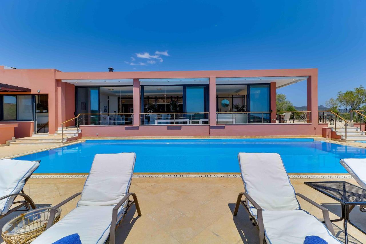 Black Diamond Beachfront Pool Villa Pasithea In Sounio, Athens 수니언 외부 사진
